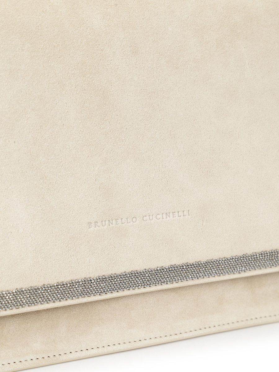 Сумка замшевая BRUNELLO CUCINELLI MBFXD2216 C8238 Бежевый  Фото 4