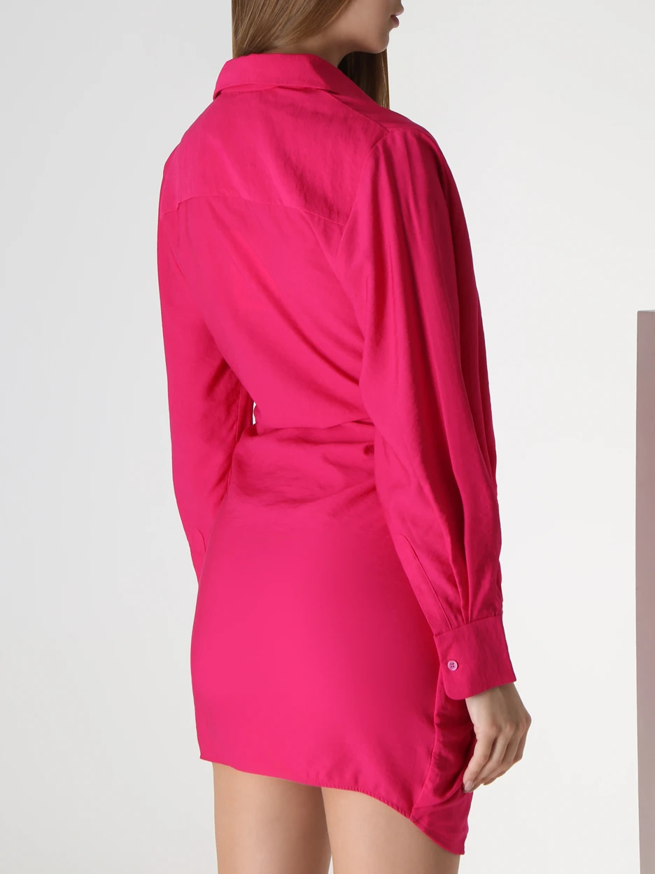 Платье-рубашка из вискозы JACQUEMUS 213DR0091020 430 Розовый  Фото 3