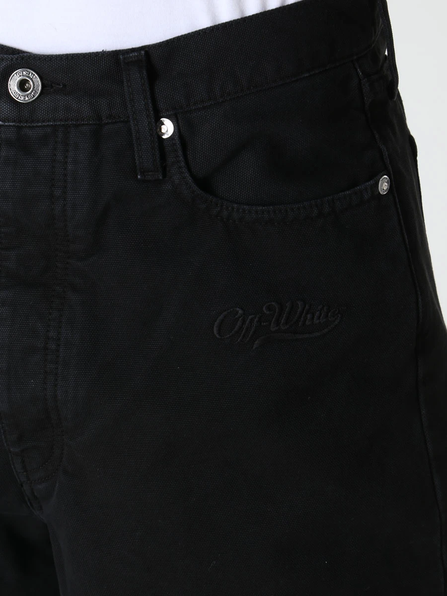 Шорты джинсовые OFF-WHITE OMCB084S23FAB001 1010, размер 46, цвет черный - фото 5