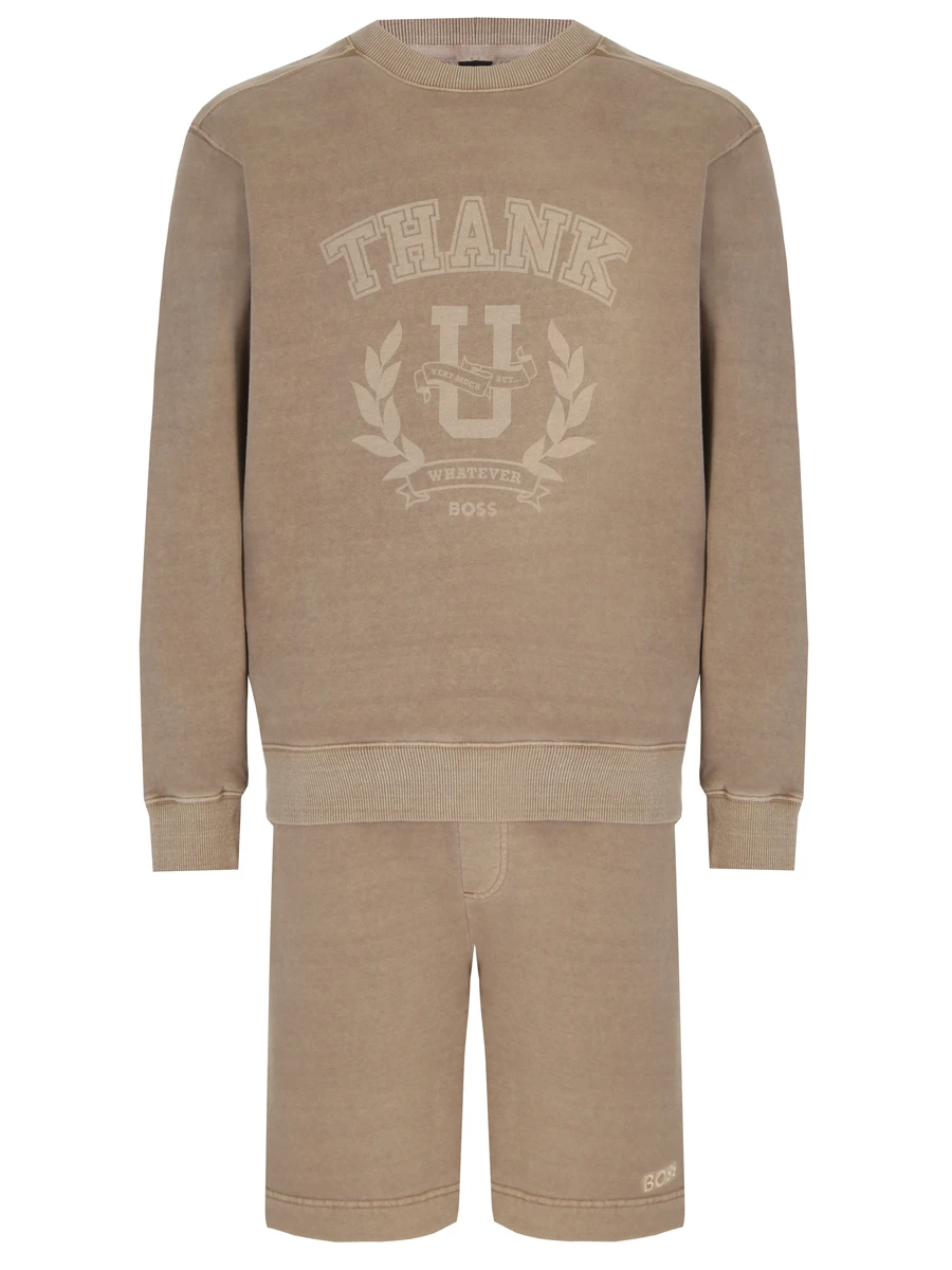 

Костюм хлопковый с принтом, Бежевый, 50486613/50485825/263