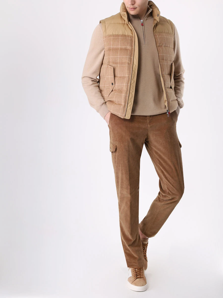 Жилет стеганый KITON UW1300AK01S1606003 Бежевый  Фото 2