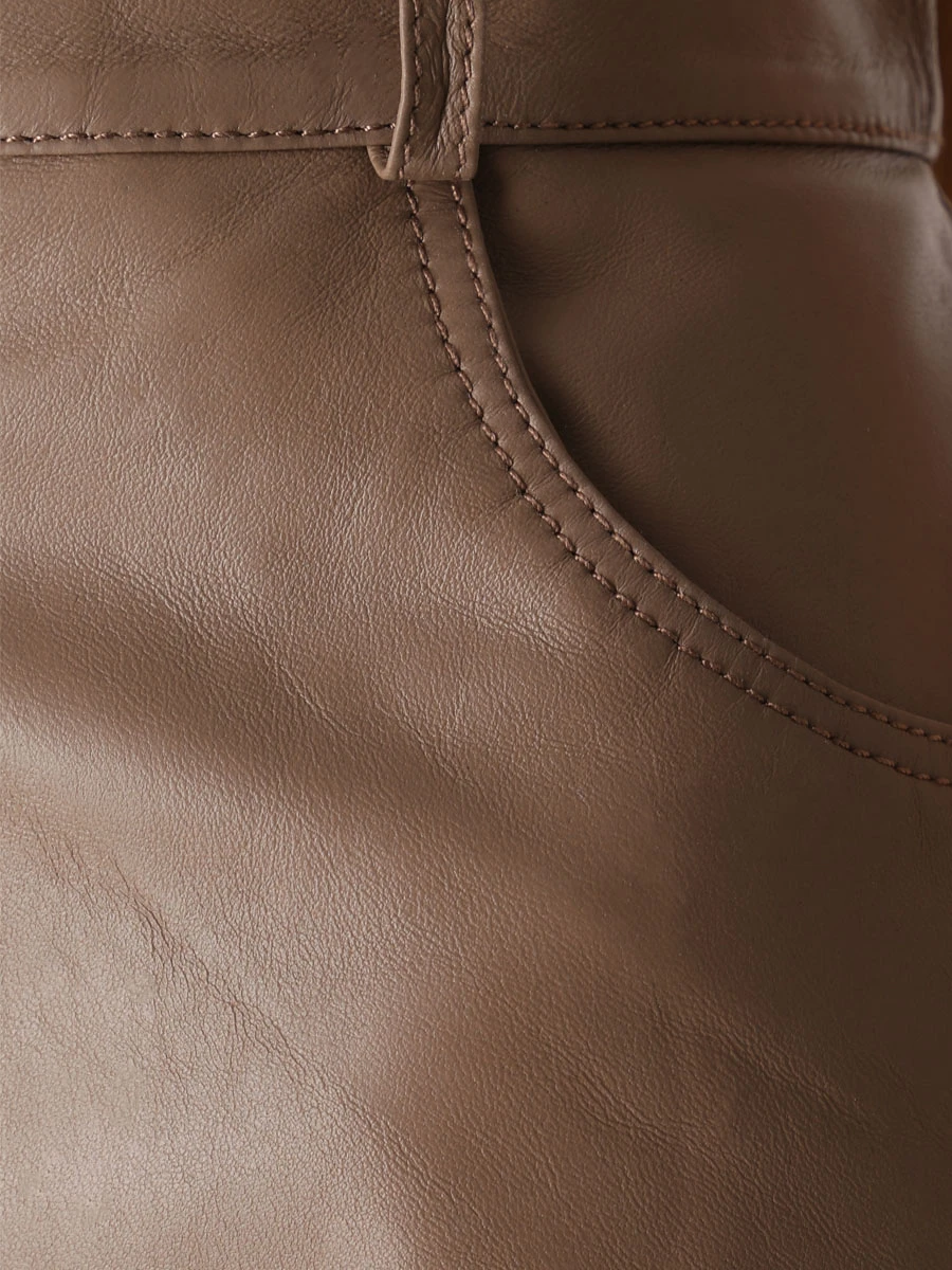 Юбка кожаная DESA K13625 TAUPE Коричневый  Фото 5