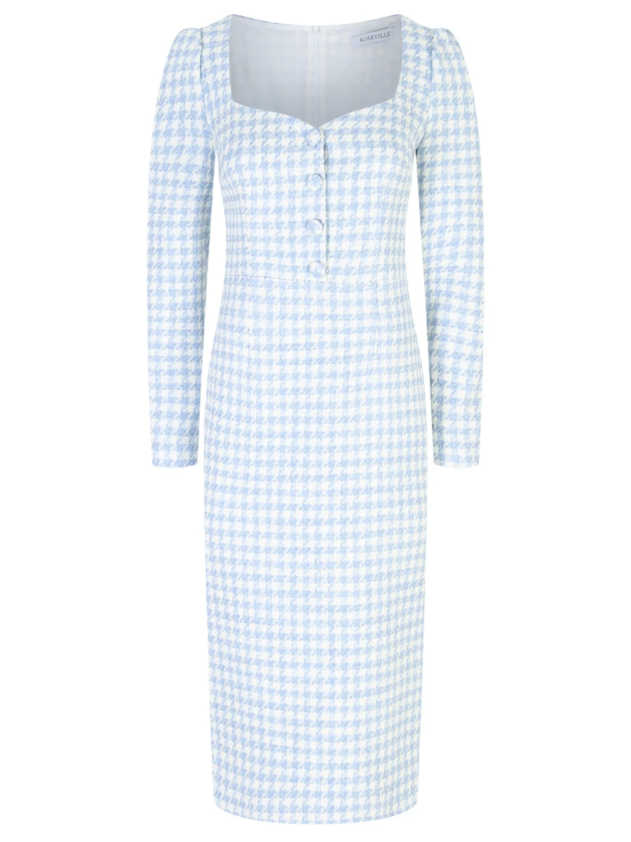 

Платье-футляр хлопковое, Голубой, AW23322P/BLHT