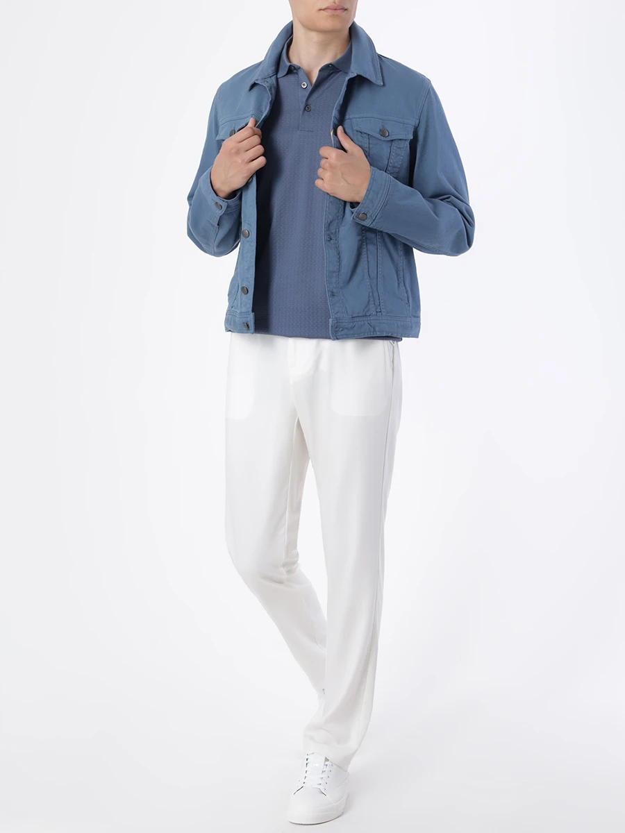 Поло хлопковое BOSS 50468392/438 Синий  Фото 2