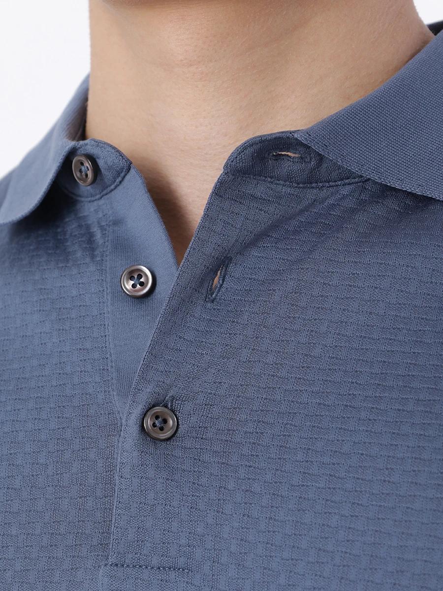 Поло хлопковое BOSS 50468392/438 Синий  Фото 5