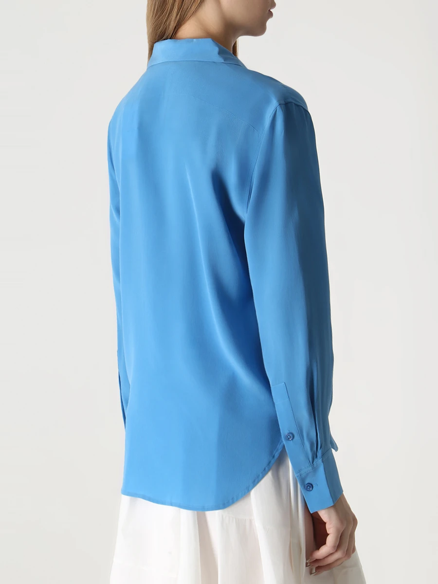 

Блуза шелковая, Синий, 22-2-Q23-E577