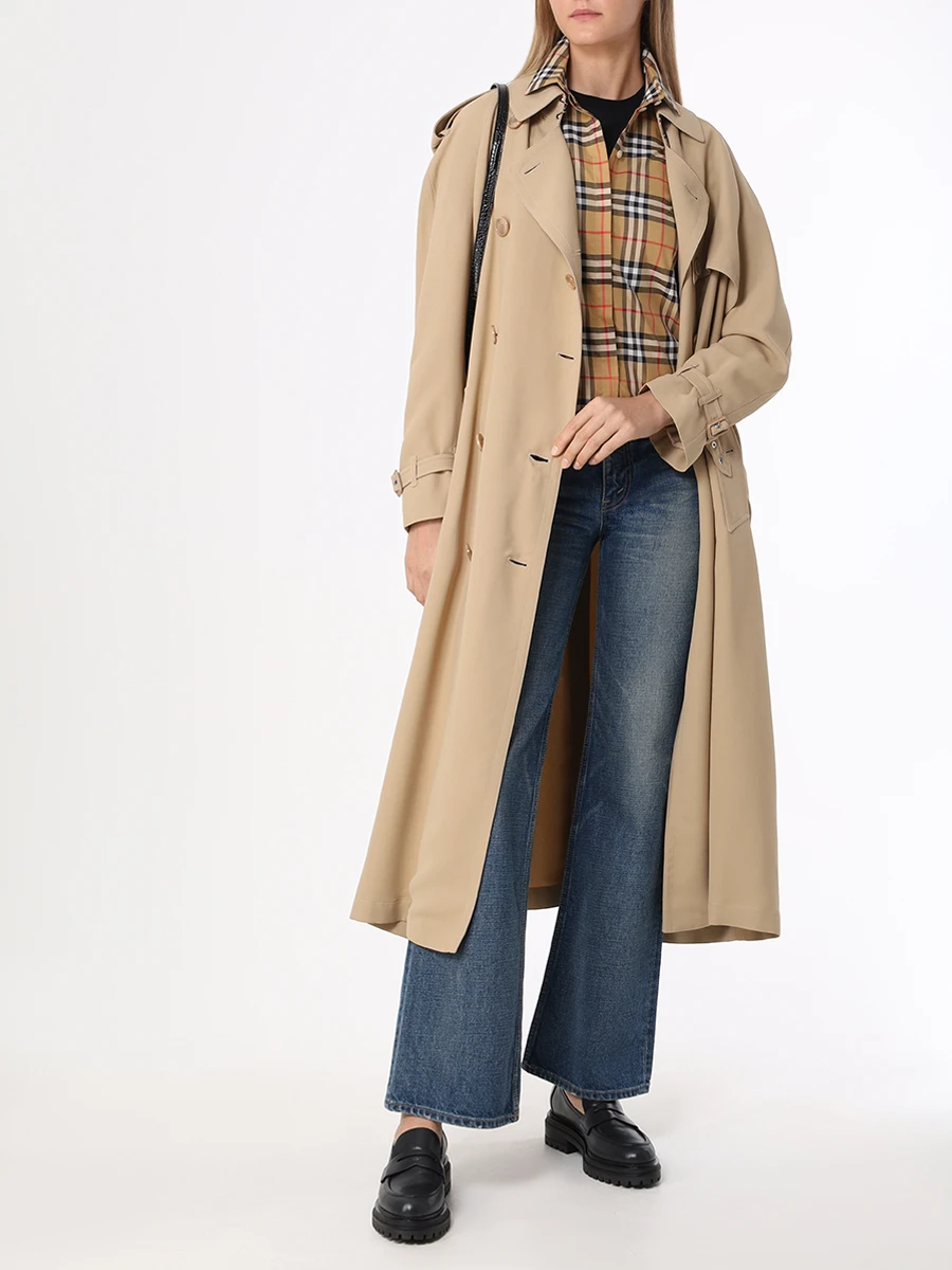 Рубашка хлопковая BURBERRY 8018475 A7028 Бежевый  Фото 2