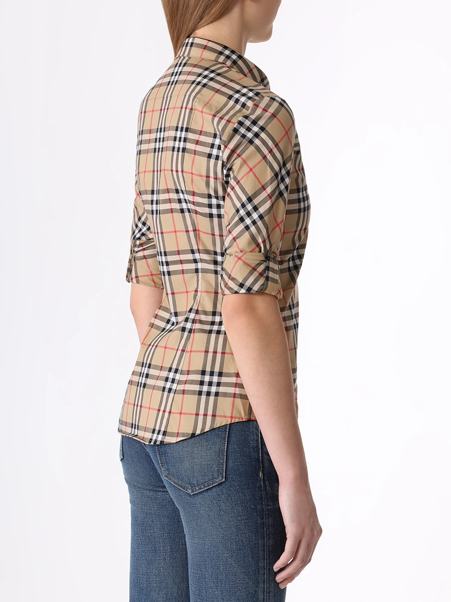 Рубашка хлопковая BURBERRY 8018475 A7028 Бежевый  Фото 3