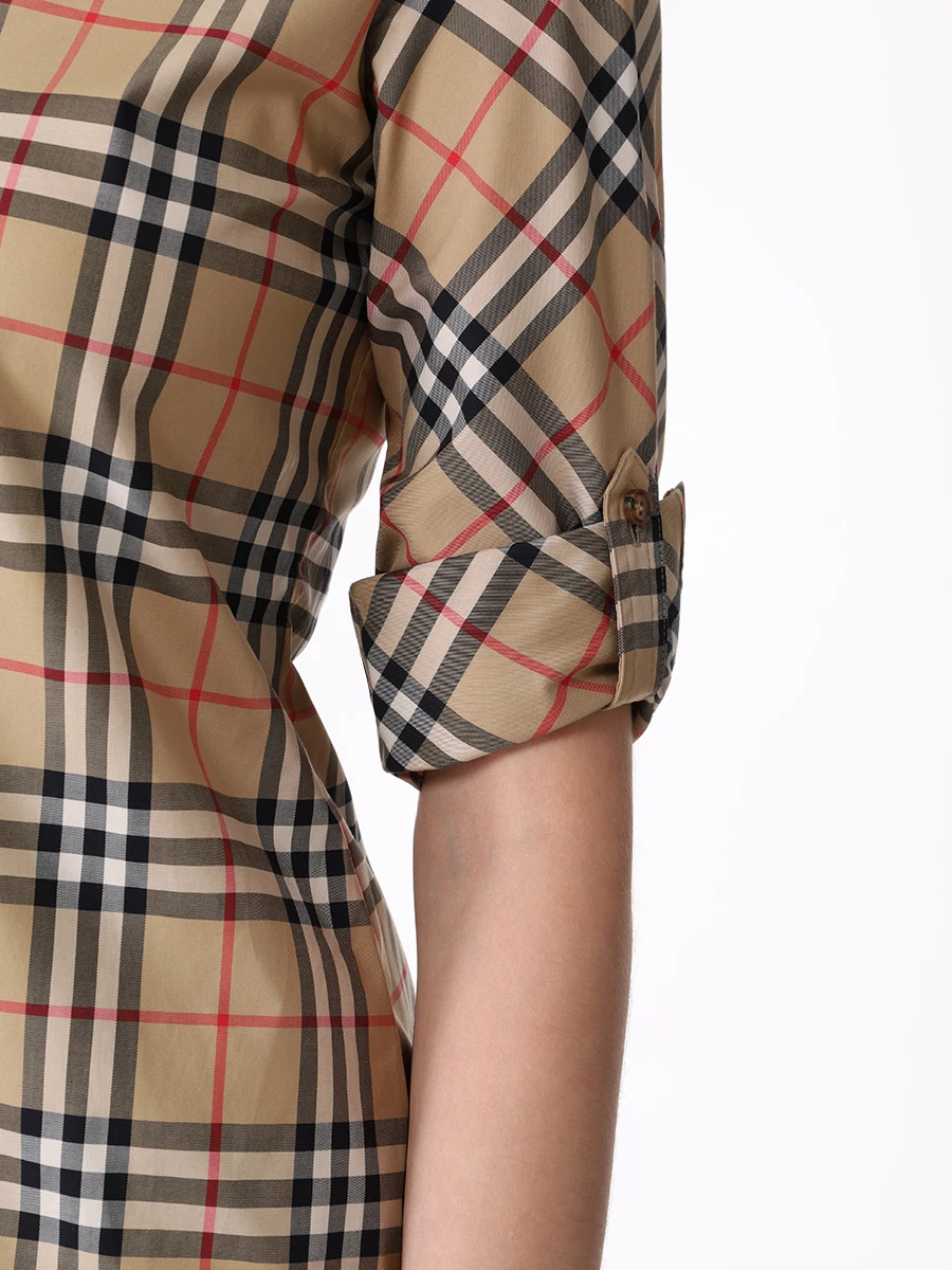 Рубашка хлопковая BURBERRY 8018475 A7028 Бежевый  Фото 5