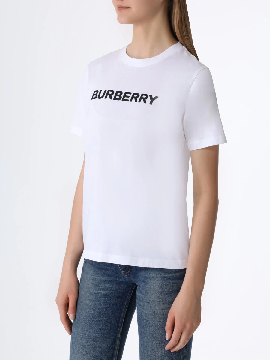 Футболка хлопковая BURBERRY 8056724 A1464 Белый  Фото 4
