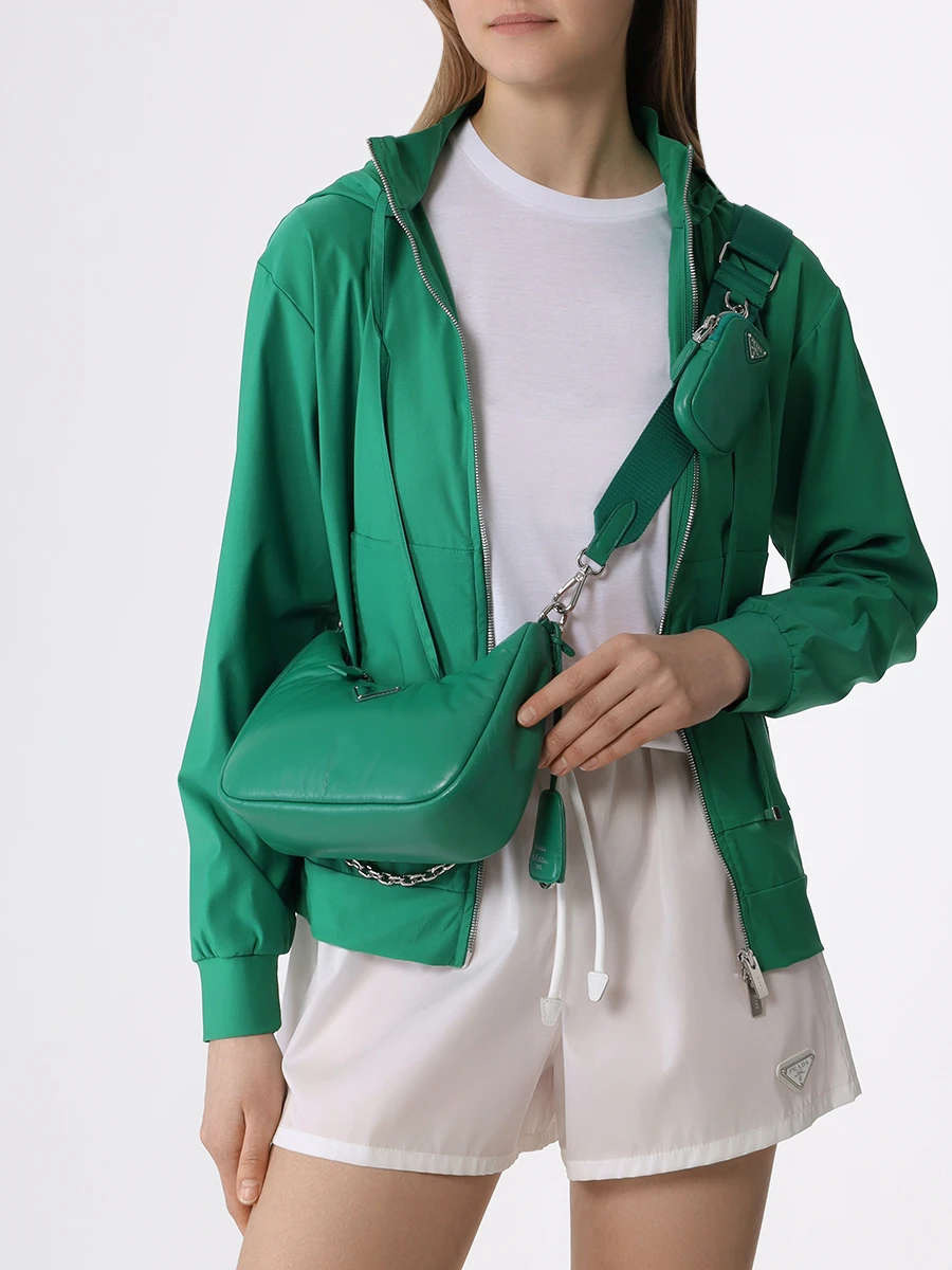 Сумка кожаная PRADA 1BH204VV9Z2DYI F0458 Зеленый  Фото 2