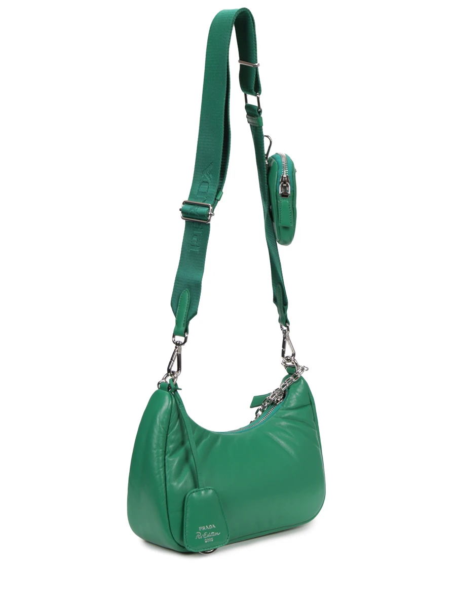 Сумка кожаная PRADA 1BH204VV9Z2DYI F0458 Зеленый  Фото 3