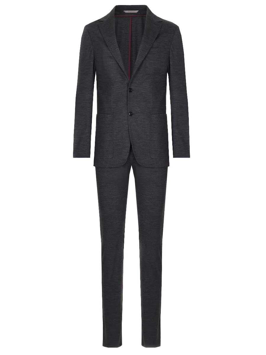 Костюм шерстяной CANALI JC02719/JC02719/112/J0147 Фактура, Темно- Серый 