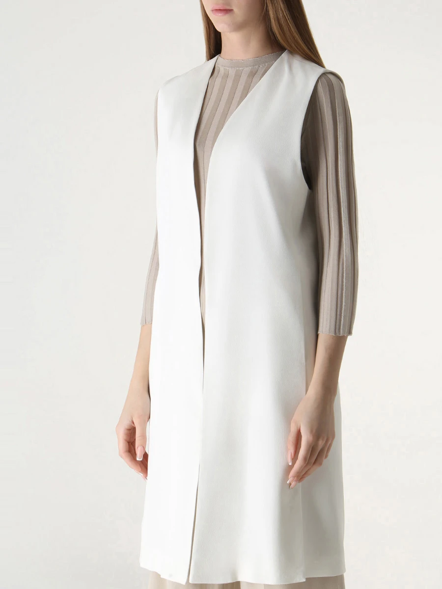 Жилет удлиненный LORENA ANTONIAZZI E2364GI04A/4247/0101 Белый  Фото 4