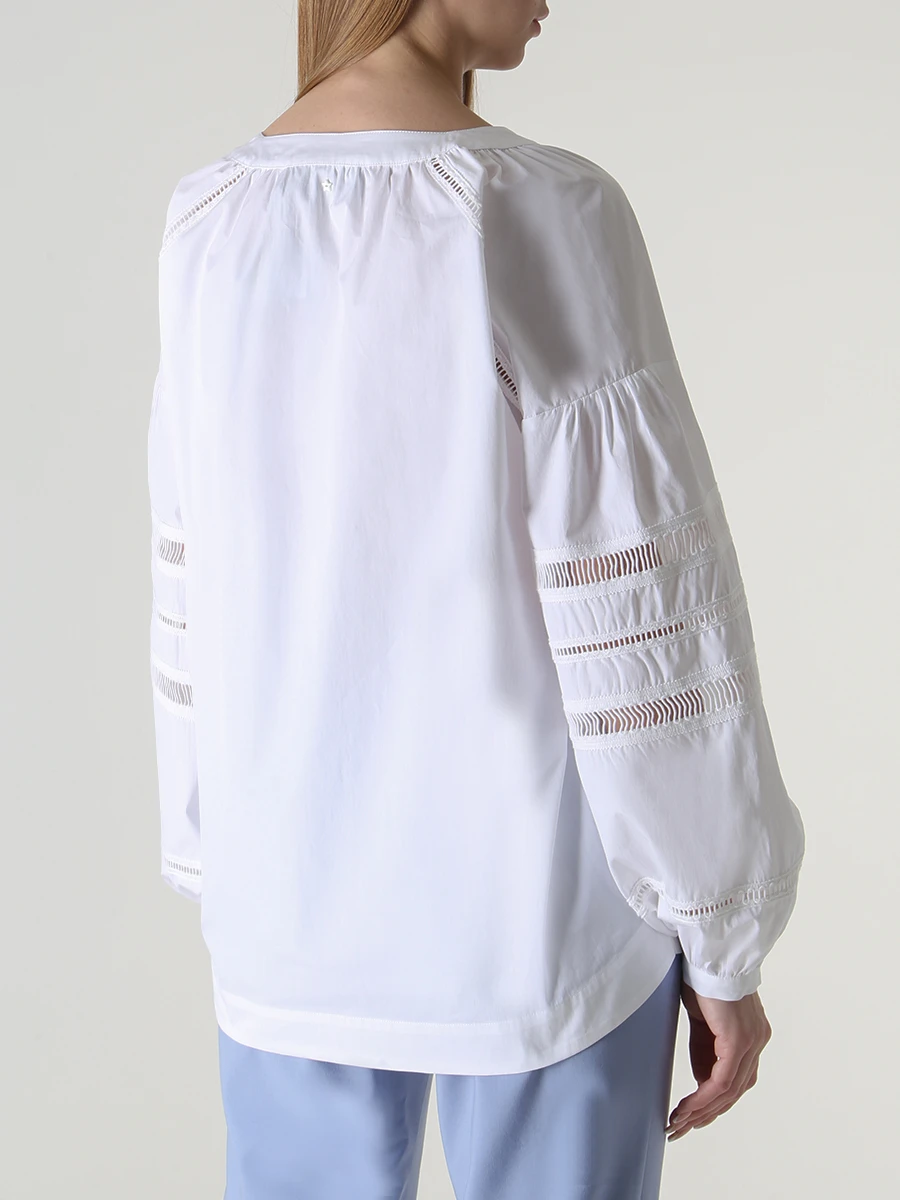 Блуза хлопковая LORENA ANTONIAZZI R2362CA26B/3434 0100, размер 40, цвет белый R2362CA26B/3434 0100 - фото 3