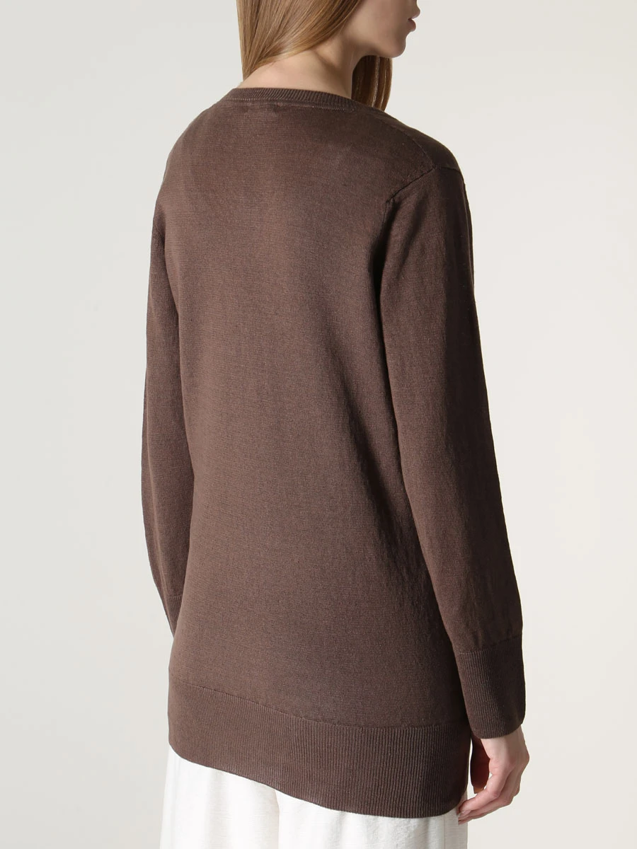 Пуловер однотонный MALO DXB100 FWC01 E1360, размер 44, цвет коричневый - фото 3