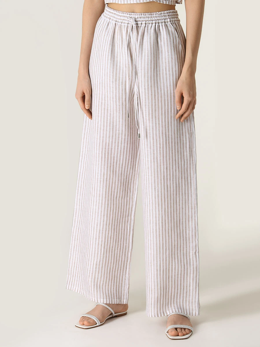 

Брюки льняные, Бежевый, 4065 PANTALEO PORTOFINO