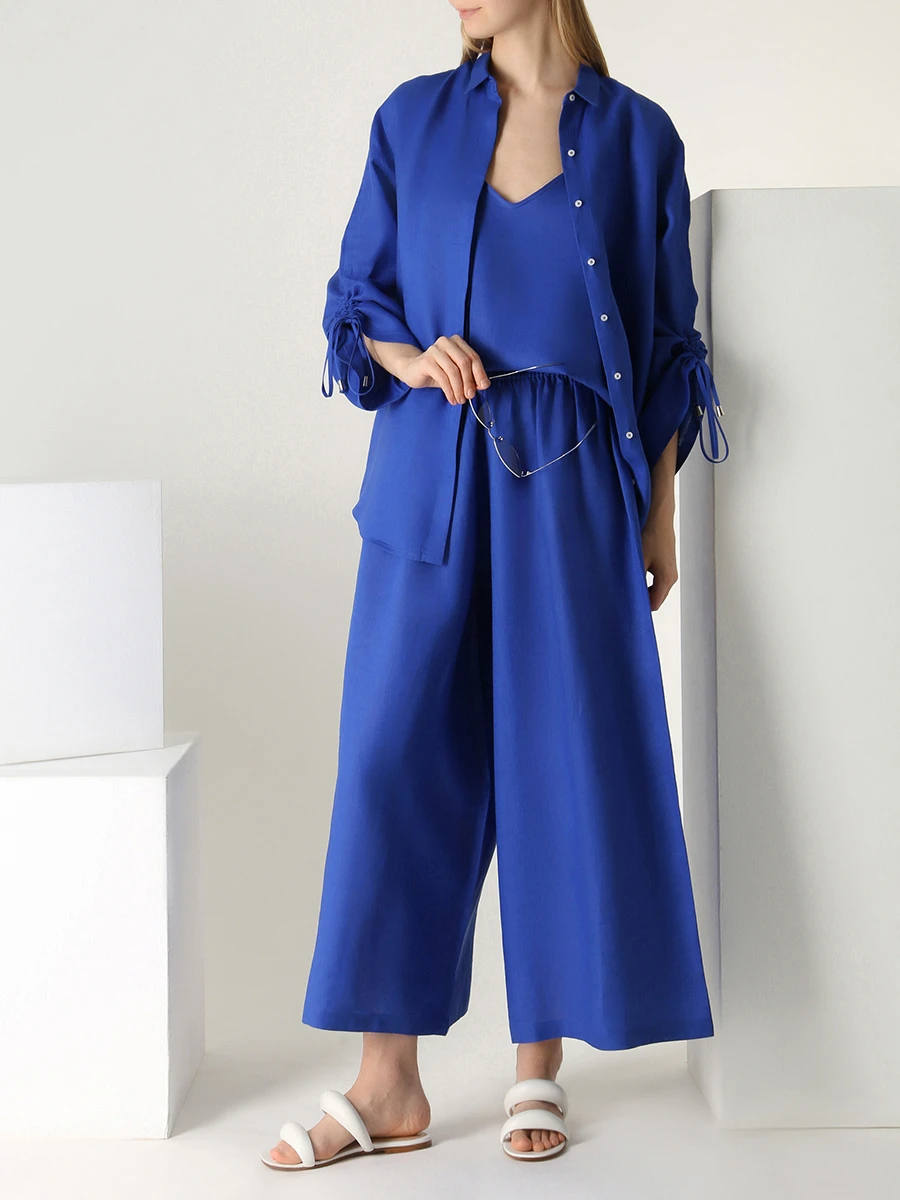Топ льняной HOLY CAFTAN 1095 TERY Синий  Фото 2