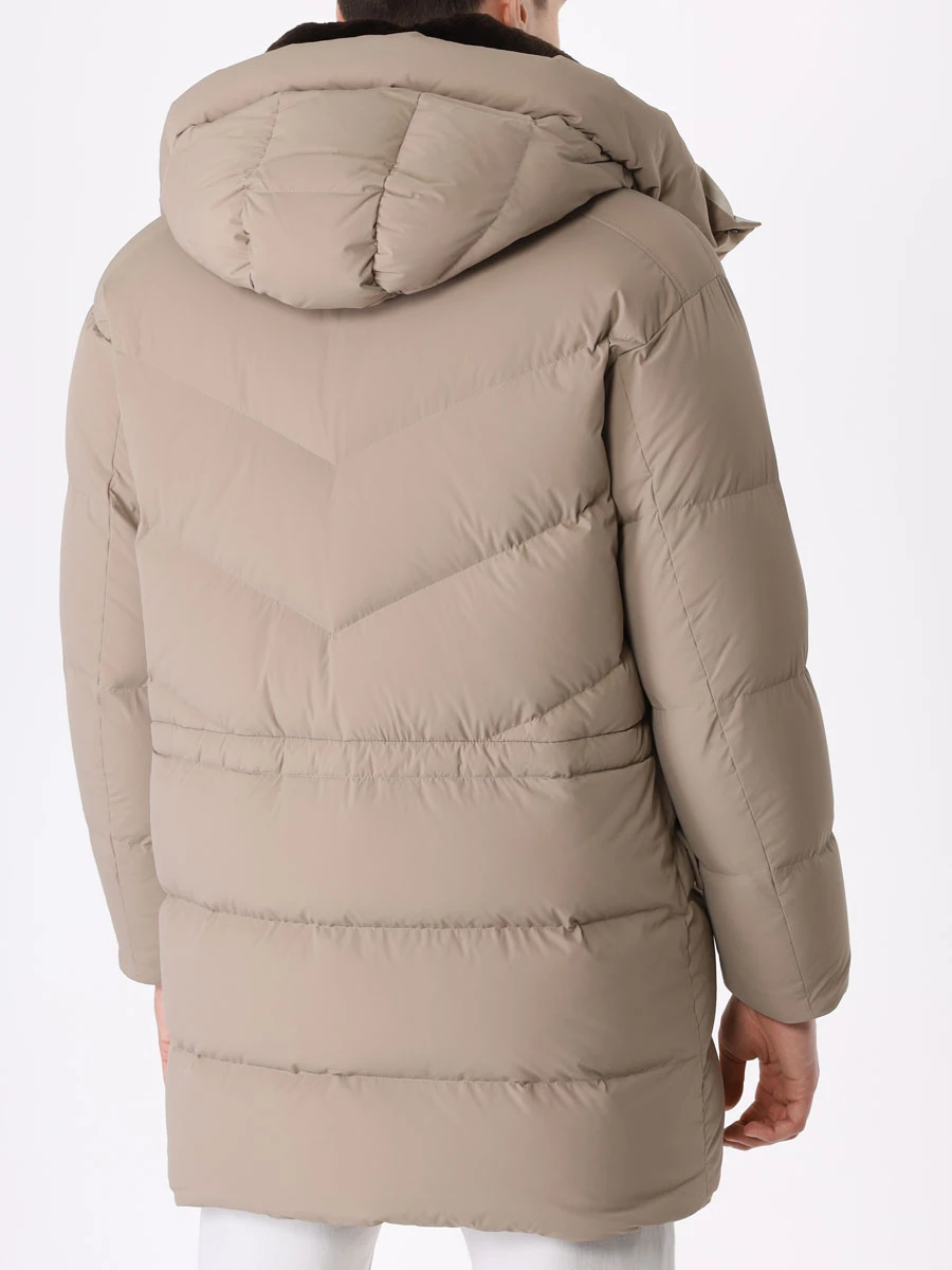 Пуховик стеганый KITON UW1272V0390B01001 Бежевый  Фото 3