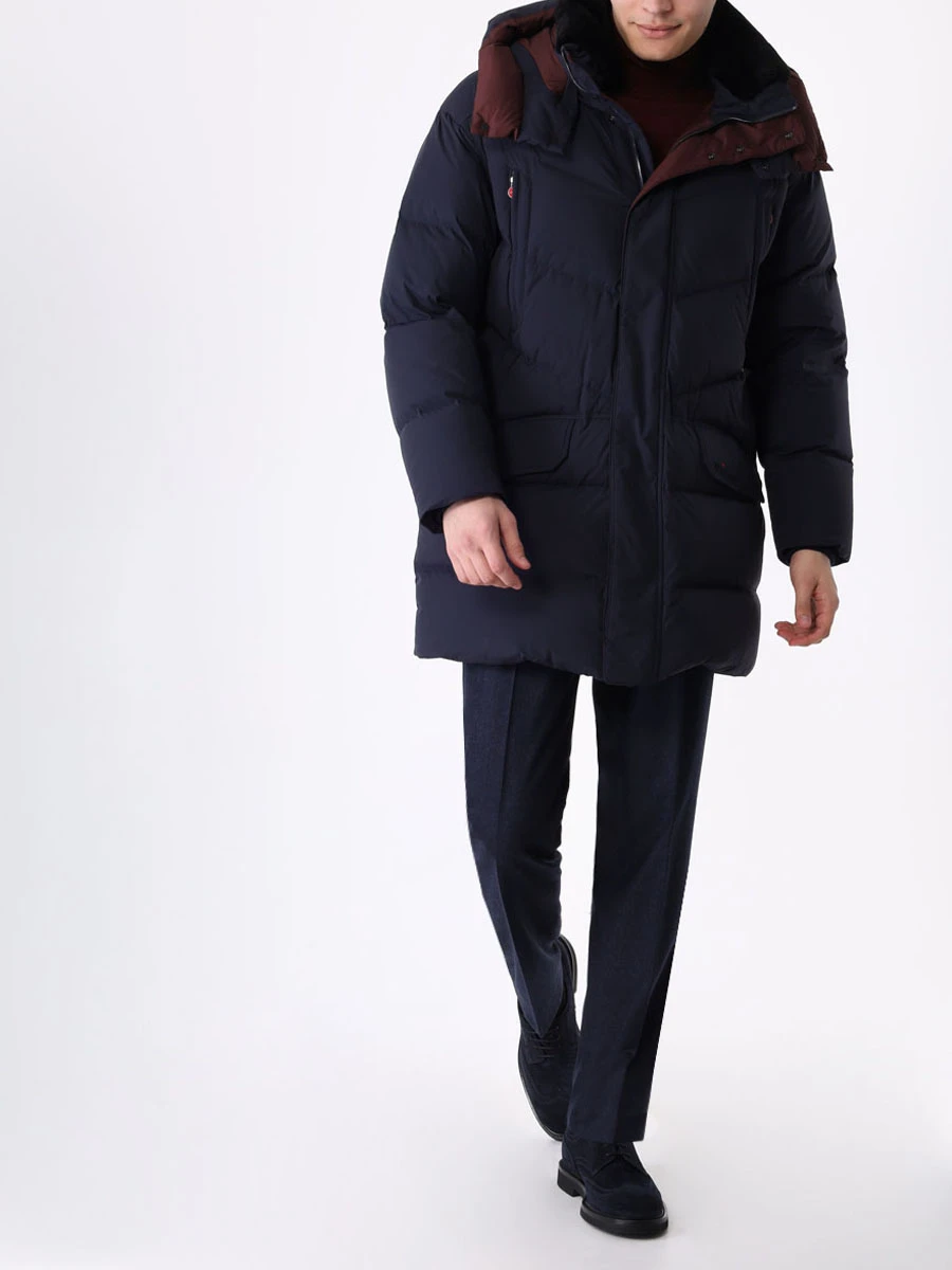Пуховик стеганый KITON UW1272V0390B02001 Синий  Фото 2