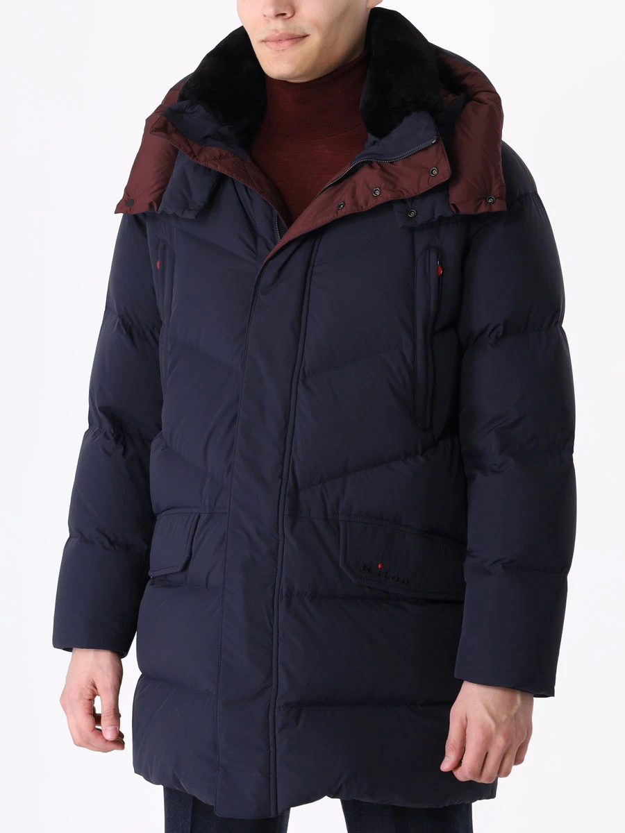 Пуховик стеганый KITON UW1272V0390B02001 Синий  Фото 4
