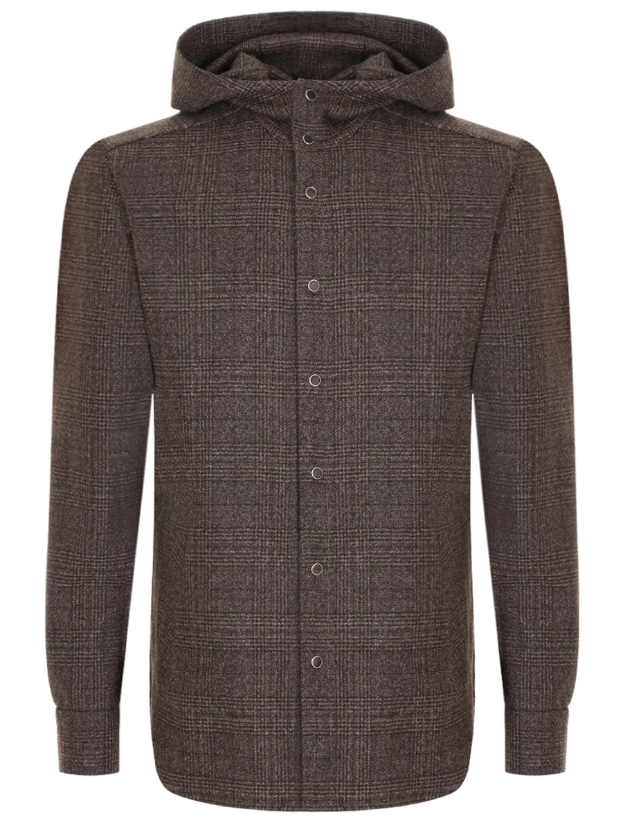 Рубашка шерстяная KITON UMCMARK0168B1000 Коричневый 