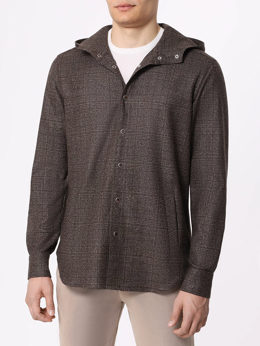 Рубашка шерстяная KITON UMCMARK0168B1000 Коричневый  Фото 4