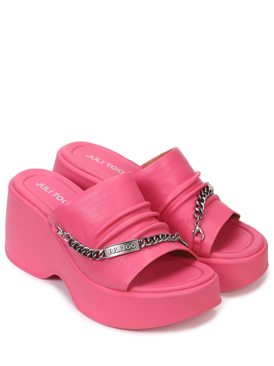 Сабо кожаные Courthney JULI TOO Courthney platform sandals Фуксия Розовый  Фото 2