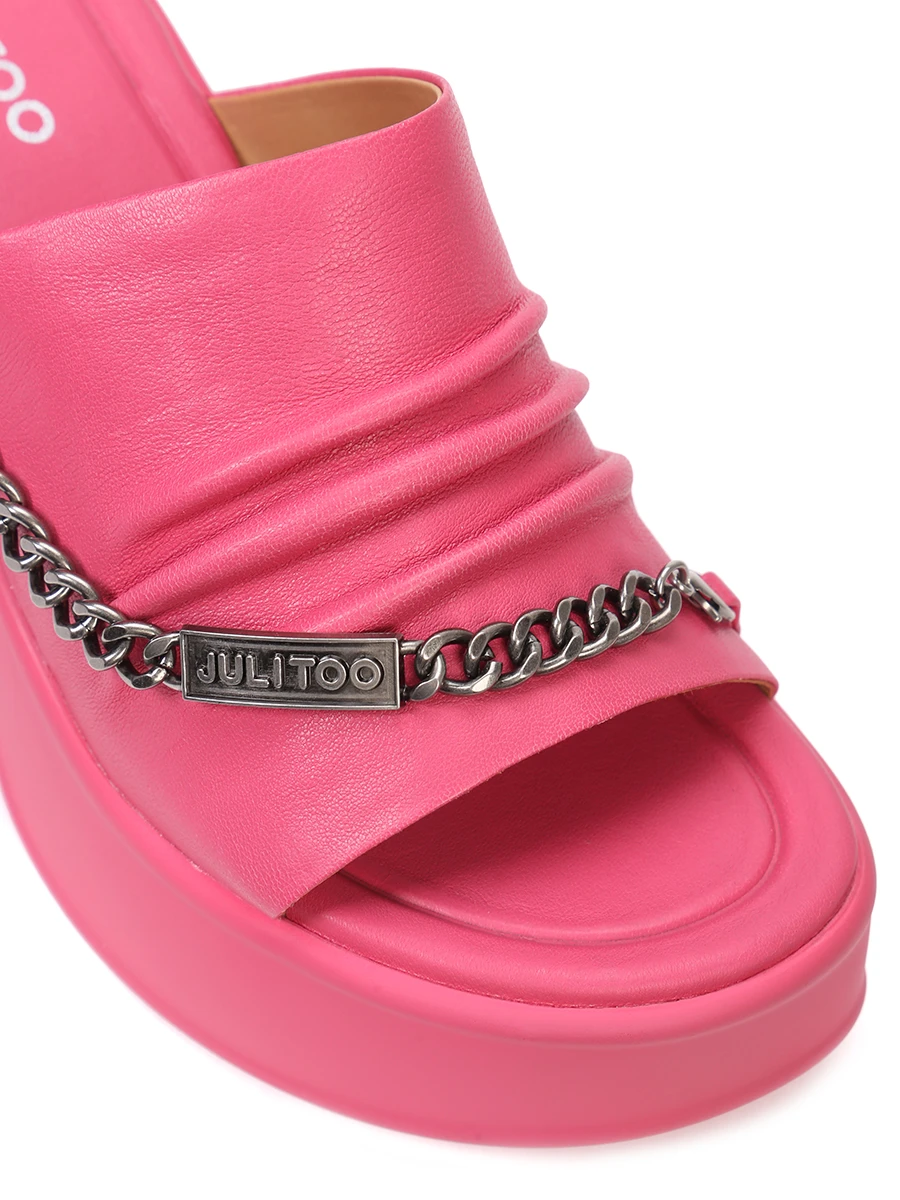 Сабо кожаные Courthney JULI TOO Courthney platform sandals Фуксия Розовый  Фото 5