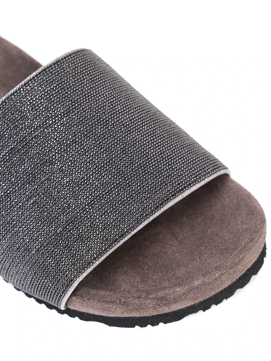 Шлепанцы замшевые BRUNELLO CUCINELLI MZMIGB1106 CG546 Темно- Серый  Фото 5