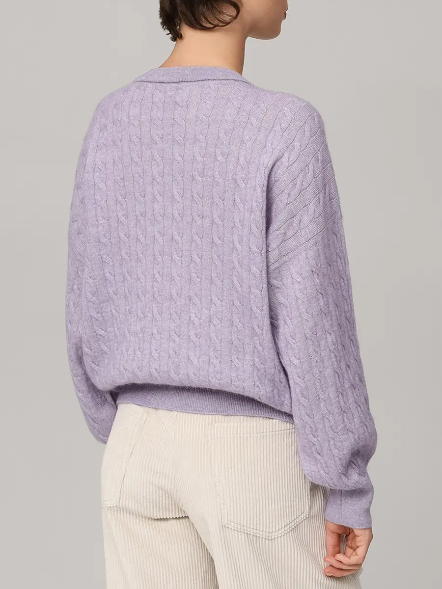 Джемпер из альпака и хлопка BRUNELLO CUCINELLI MER00B1069 C8717 Сиреневый  Фото 3