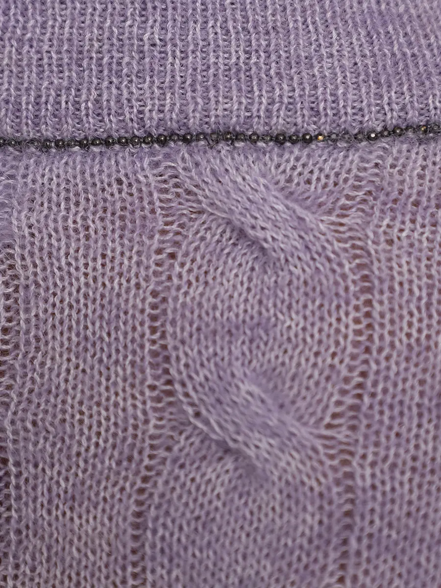 Джемпер из альпака и хлопка BRUNELLO CUCINELLI MER00B1069 C8717 Сиреневый  Фото 6