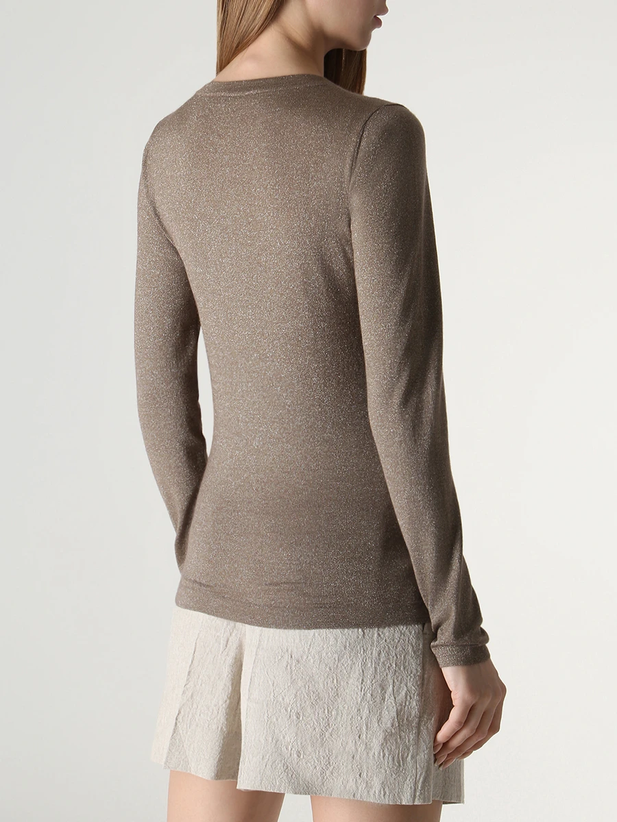 Джемпер кашемировый BRUNELLO CUCINELLI M41800000 C8727 Коричневый  Фото 3