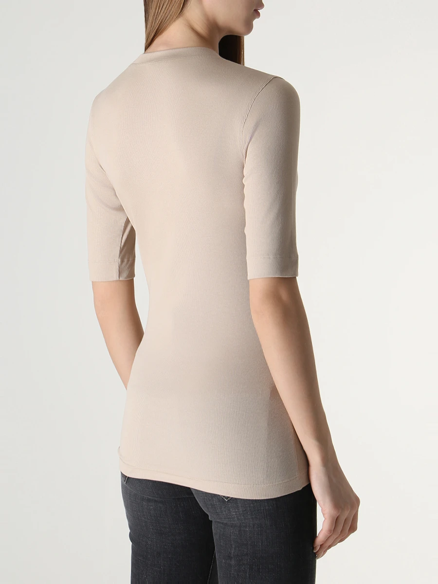 Футболка хлопковая BRUNELLO CUCINELLI M0TC8EL692 C8539 Бежевый  Фото 3