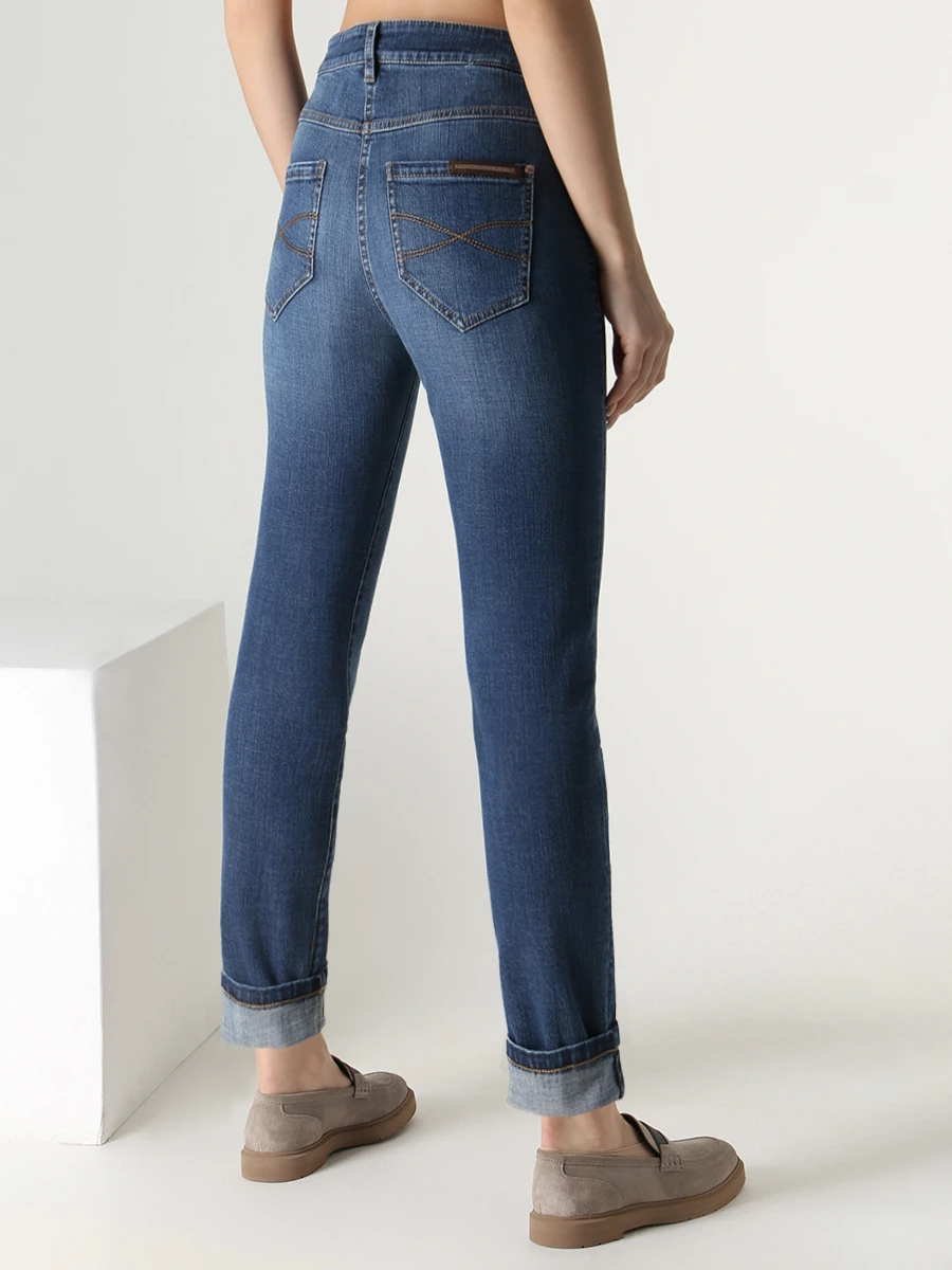 Джинсы Extra Skinny Fit хлопковые BRUNELLO CUCINELLI MB065P5679 C8339 Синий  Фото 3