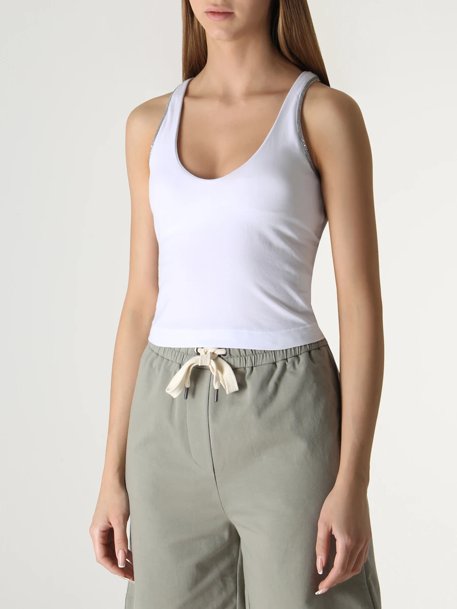 

Топ хлопковый, Белый, M0T18BA400 C159