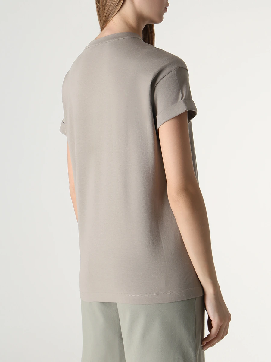 Футболка хлопковая BRUNELLO CUCINELLI M0T18BB300 C8694 Бежевый  Фото 3