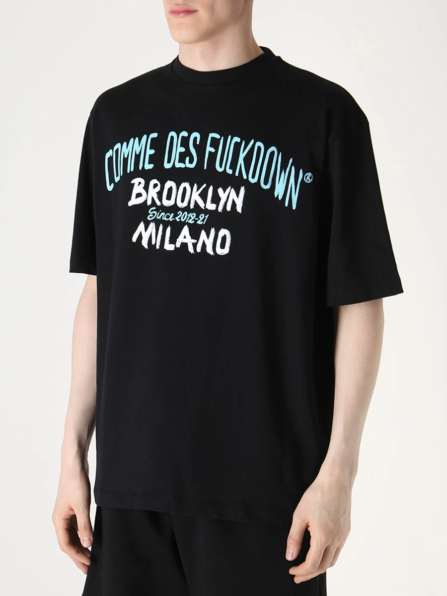 Футболка хлопковая COMME DES FUCKDOWN CDFU2165 NERO, размер 54, цвет черный - фото 4