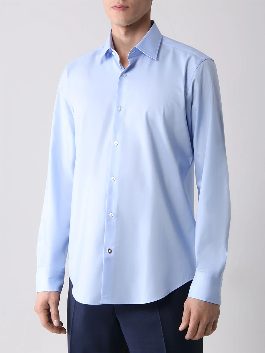 Рубашка Regular Fit хлопковая BOSS 50479943/450, размер 44, цвет голубой 50479943/450 - фото 4