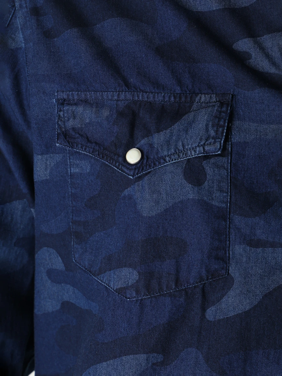 Рубашка Slim Fit хлопковая ALESSANDRO GHERARDI TEXANA/C7087/620, размер 48, цвет деним TEXANA/C7087/620 - фото 5
