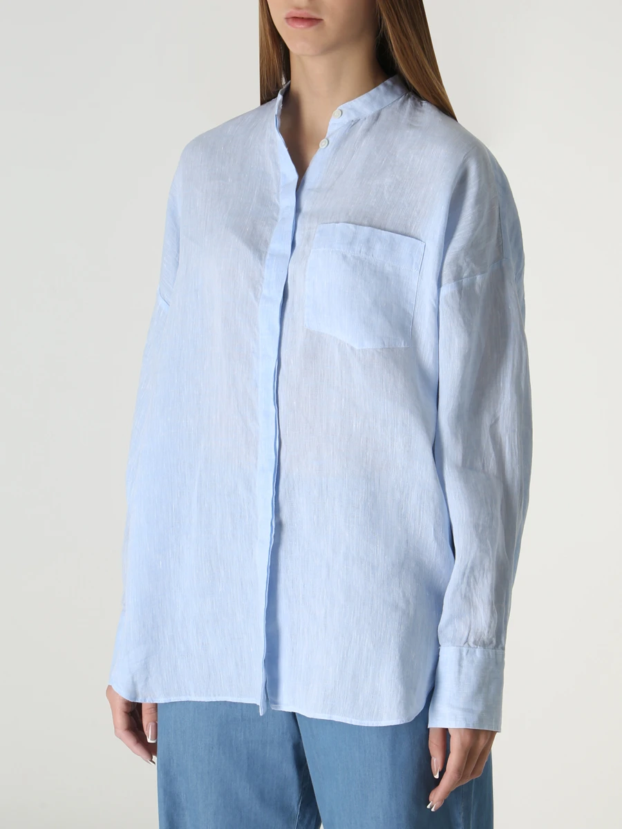 Рубашка льняная ALESSANDRO GHERARDI KATIA 1080 615, размер 38, цвет голубой - фото 4