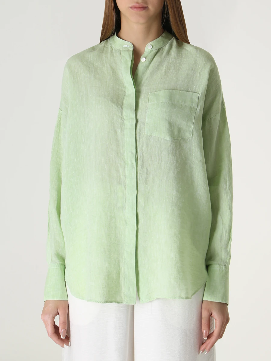 Рубашка льняная ALESSANDRO GHERARDI KATIA 1080 721, размер 38, цвет зеленый - фото 4