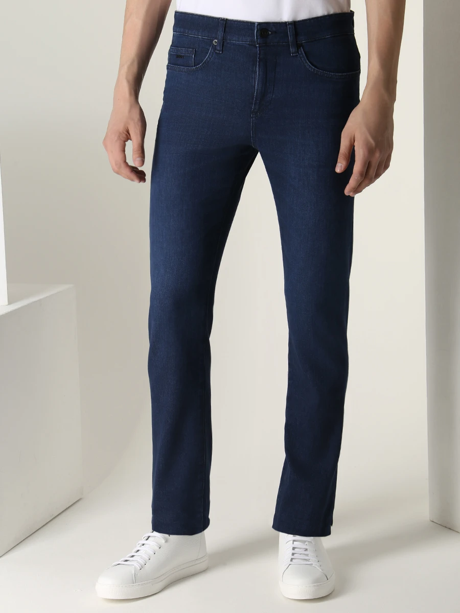 Джинсы Slim Fit хлопковые BOSS 50482054/419 Синий  Фото 4