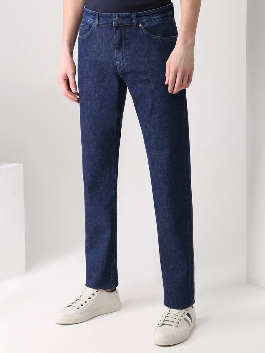 Джинсы Regular Fit хлопковые BOSS 50470537/433 Синий  Фото 4