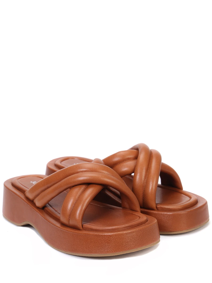 Сабо кожаные JULI TOO Crossover toe-strap Коричневый  Фото 2