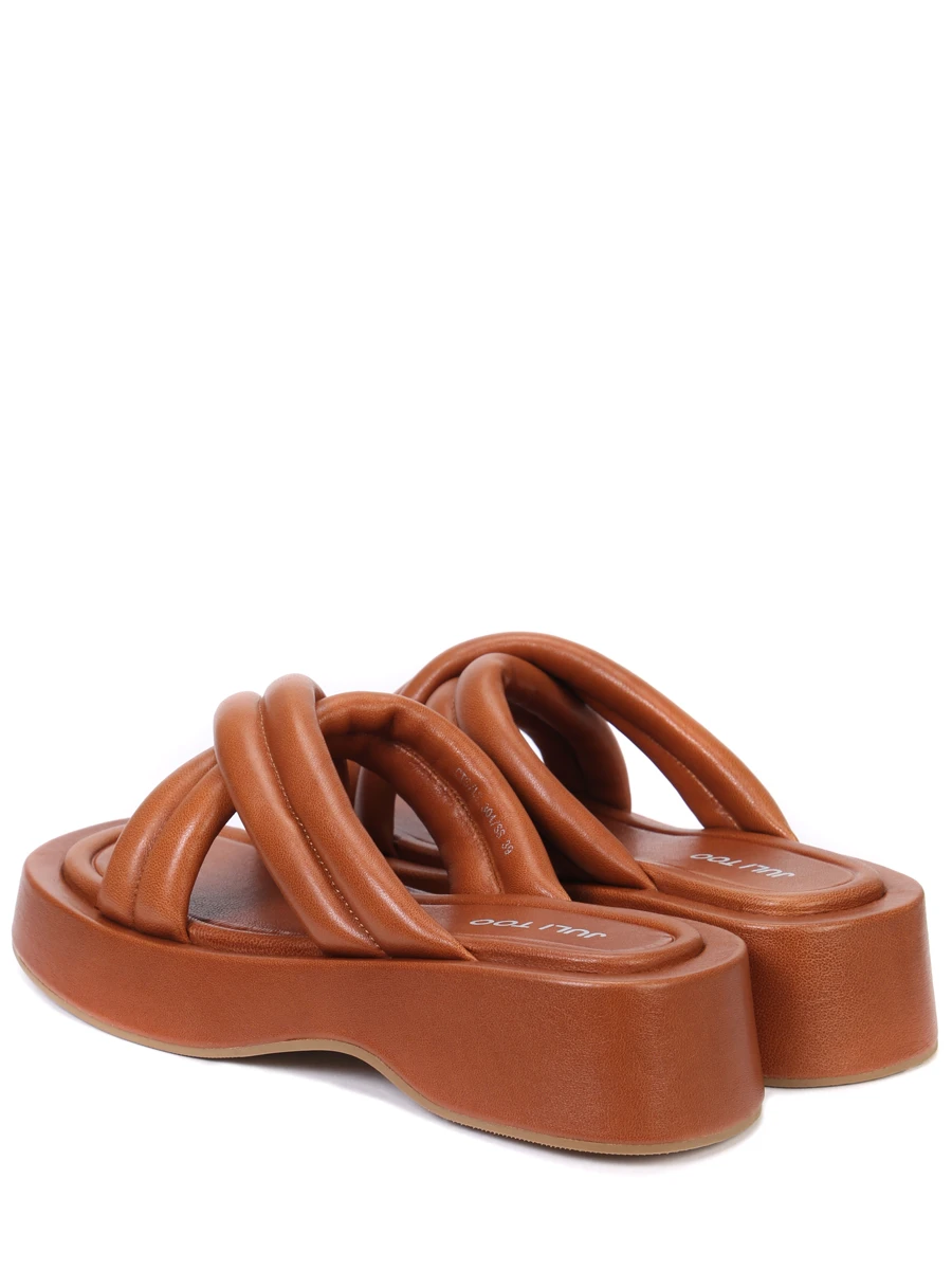 Сабо кожаные JULI TOO Crossover toe-strap Коричневый  Фото 4