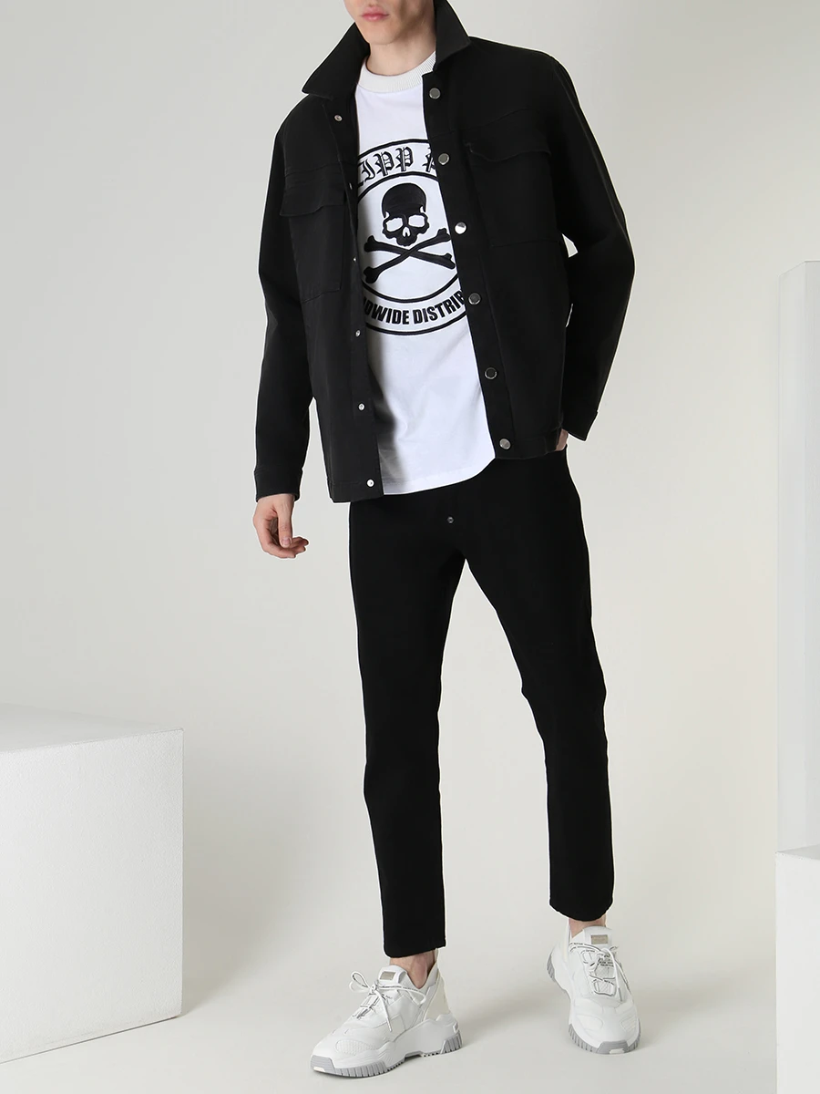 Джинсы Slim Fit хлопковые PHILIPP PLEIN MDT3471/02NH Черный  Фото 2