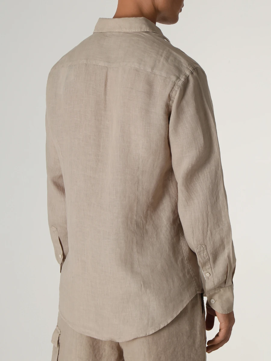 Рубашка Slim Fit льняная MC2 SAINT BARTH PAMPLONA 11, размер 48, цвет бежевый - фото 3