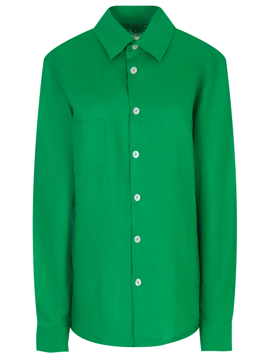 Рубашка льняная LEAH C034, размер 42, цвет зеленый - фото 1