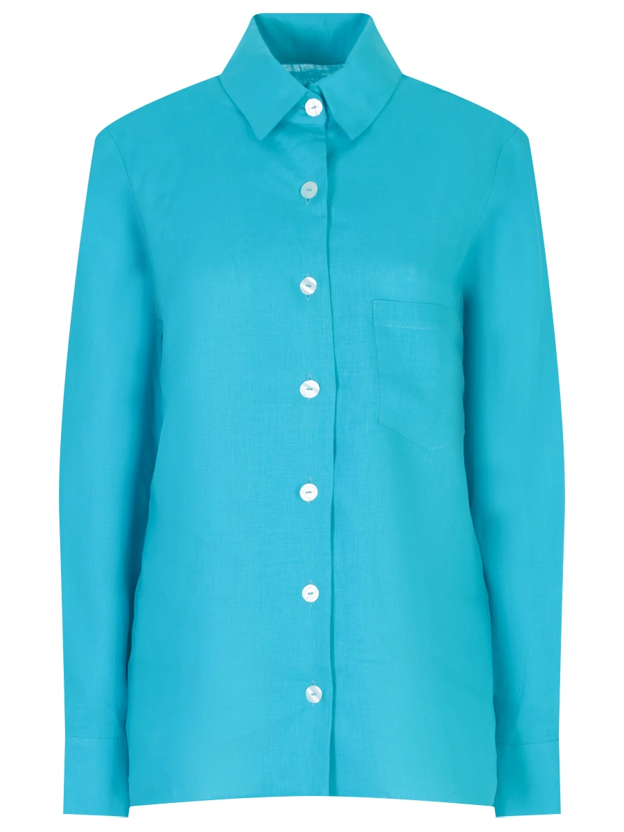 Рубашка льняная LEAH C034, размер 38, цвет голубой - фото 1